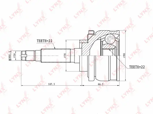 Jeu de joints, arbre de transmission LYNXAUTO CO-4601