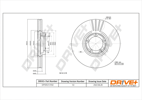 Disque de frein Dr!ve+ DP1010.11.1150