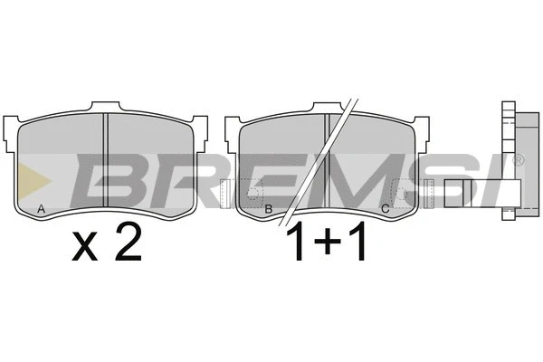 Kit de plaquettes de frein, frein à disque BREMSI BP2372