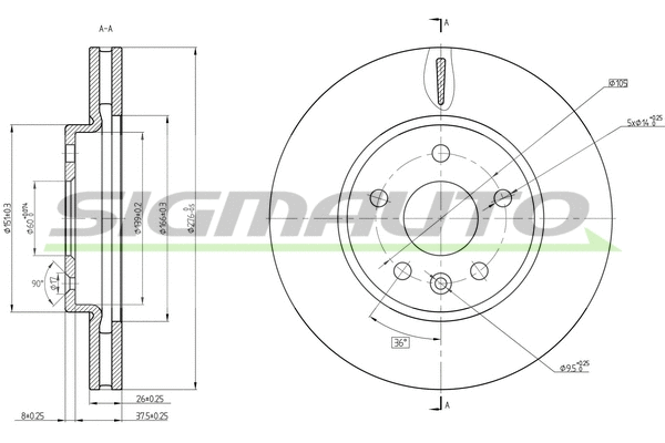 Disque de frein SIGMAUTO DBC685V