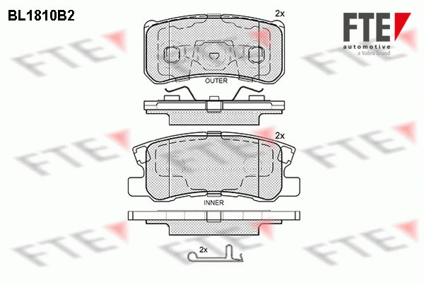 Kit de plaquettes de frein, frein à disque FTE 9010387