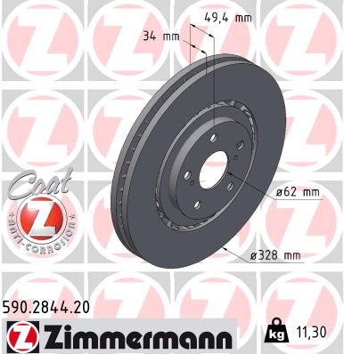 Disque de frein ZIMMERMANN 590.2844.20
