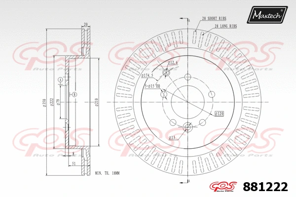 Disque de frein MAXTECH 881222