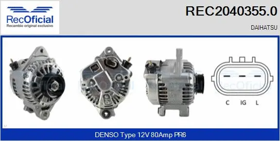 Alternateur RECOFICIAL REC2040355.0