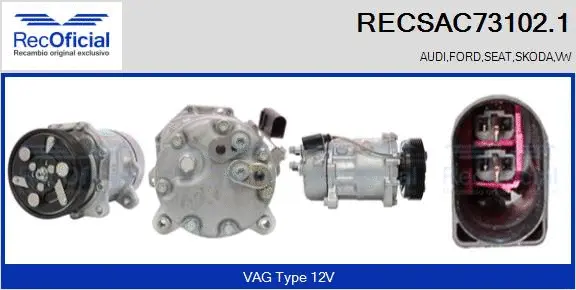 Compresseur, climatisation RECOFICIAL RECSAC73102.1