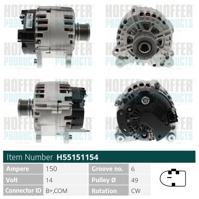 Alternateur HOFFER H55151154