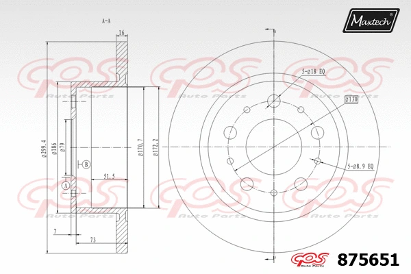 Disque de frein MAXTECH 875651