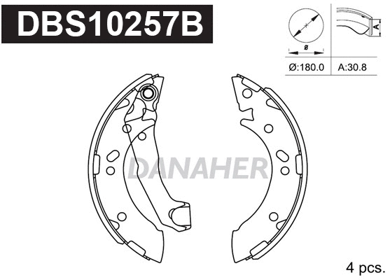 Jeu de mâchoires de frein DANAHER DBS10257B