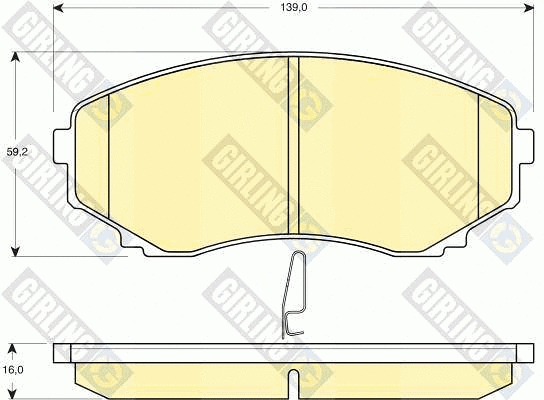 Kit de plaquettes de frein, frein à disque GIRLING 6132559