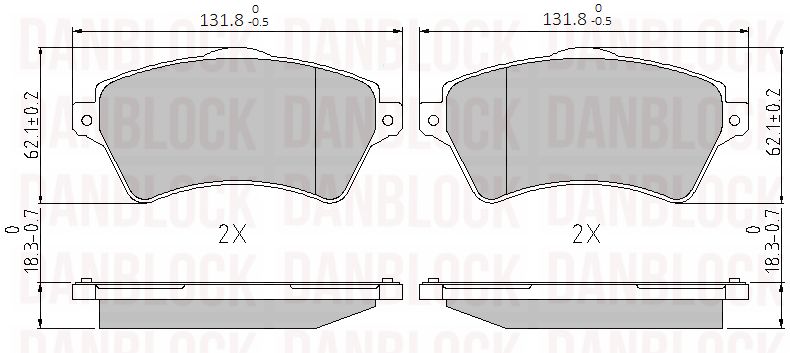 Kit de plaquettes de frein, frein à disque DANBLOCK DB 510453