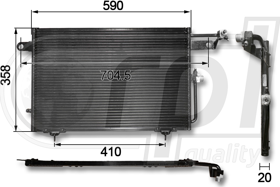 Condenseur, climatisation RPL QUALITY APCDAU5004