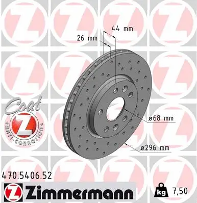 Disque de frein ZIMMERMANN 470.5406.52