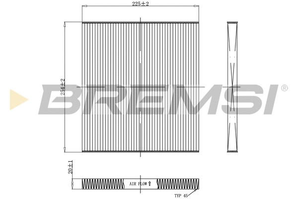 Filtre, air de l'habitacle BREMSI FC0934