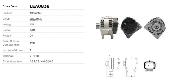 Alternateur LUSA LEA0838