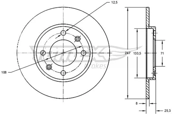 Disque de frein TOMEX Brakes TX 71-53