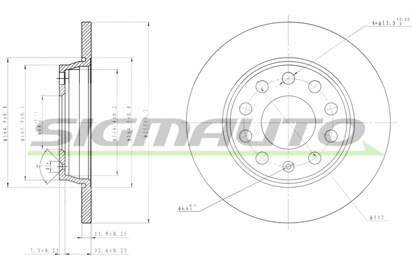 Disque de frein SIGMAUTO DBB425S