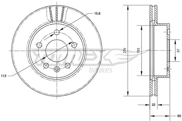Disque de frein TOMEX Brakes TX 70-52