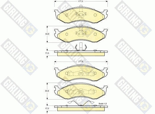 Kit de plaquettes de frein, frein à disque GIRLING 6141045