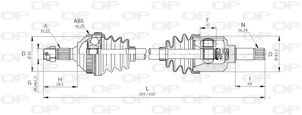 Arbre de transmission OPEN PARTS DRS6044.00