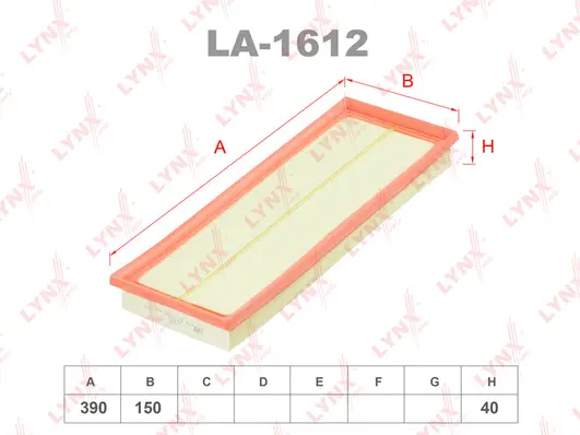 Filtre à air LYNXAUTO LA-1612