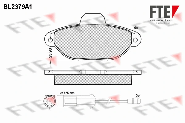Kit de plaquettes de frein, frein à disque FTE 9010715