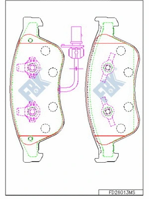 Kit de plaquettes de frein, frein à disque FBK FD26013MS