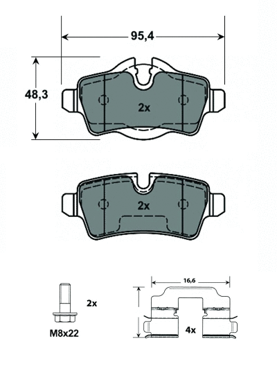 Kit de plaquettes de frein, frein à disque MTR MT579