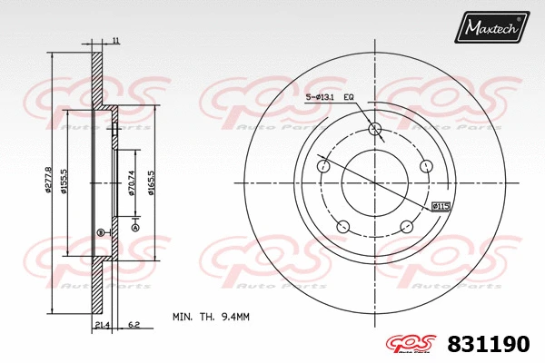 Disque de frein MAXTECH 831190