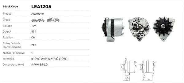 Alternateur LUSA LEA1205