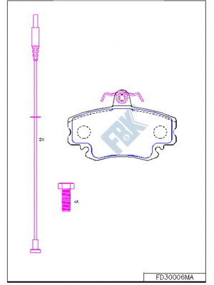Kit de plaquettes de frein, frein à disque FBK FD30006MA