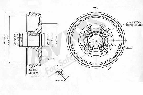 Tambour de frein ADVICS-SEA B7R770