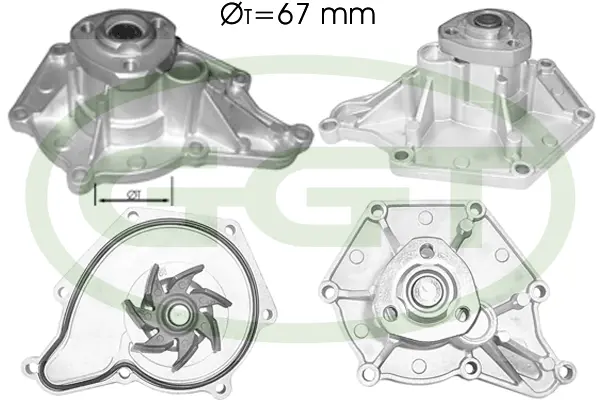 Pompe à eau, refroidissement du moteur GGT PA12538