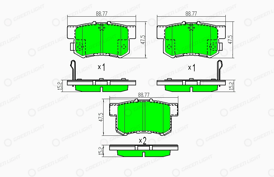 Kit de plaquettes de frein, frein à disque Automotive Adriado GLBP0245