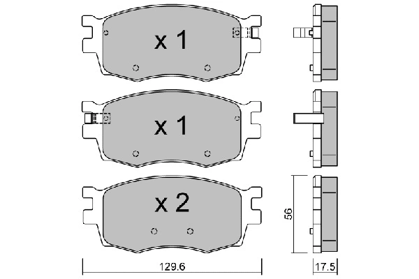 Kit de plaquettes de frein, frein à disque AISIN BPHY-1004