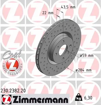 Disque de frein ZIMMERMANN 230.2382.20