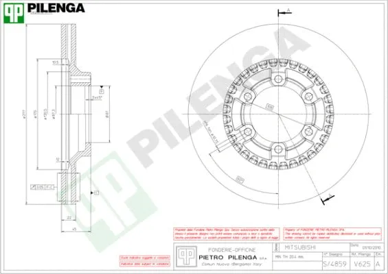 Disque de frein PILENGA V625