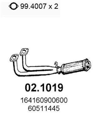 Tuyau d'échappement ASSO 02.1019