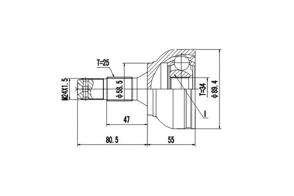 Jeu de joints, arbre de transmission DYNAMATRIX DCV810028