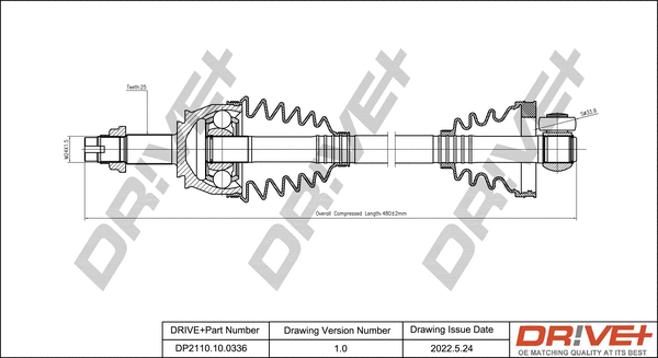 Arbre de transmission Dr!ve+ DP2110.10.0336