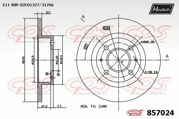 Disque de frein MAXTECH 857024