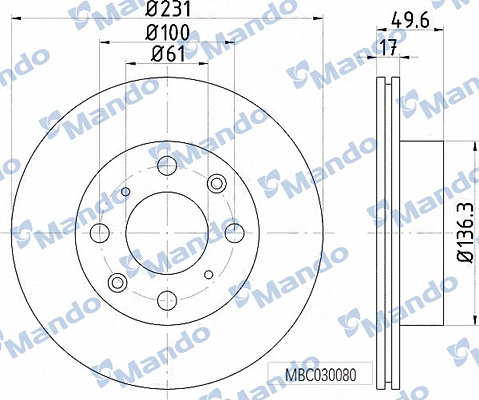 Disque de frein MANDO MBC030080