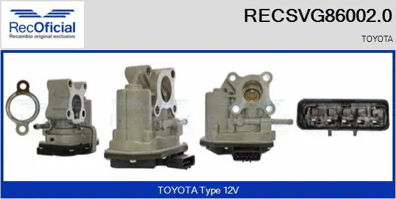 Vanne EGR RECOFICIAL RECSVG86002.0