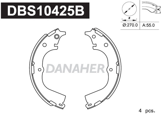 Jeu de mâchoires de frein DANAHER DBS10425B