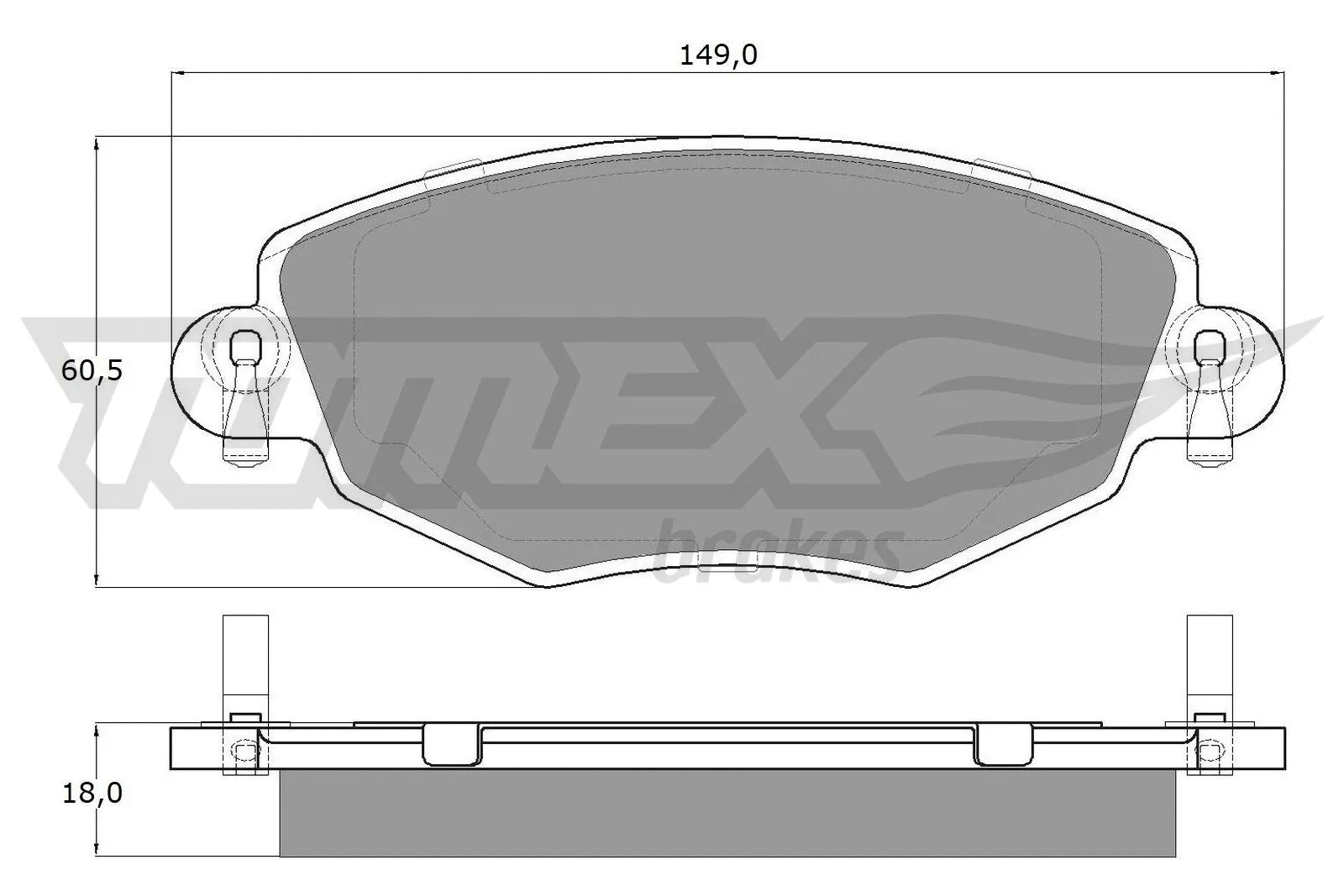 Kit de plaquettes de frein, frein à disque TOMEX Brakes TX 12-58