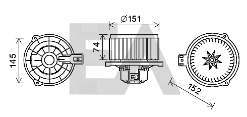 Moteur électrique, pulseur d'air habitacle EACLIMA 42A28019