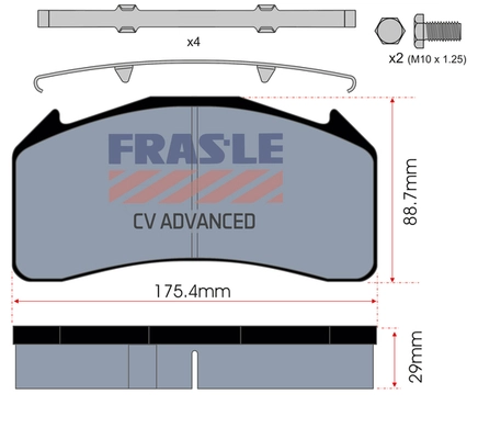 Kit de plaquettes de frein, frein à disque FRAS-LE PD/159-K011-CV