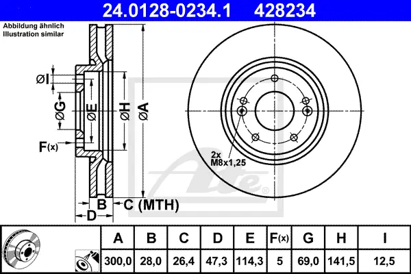 Disque de frein ATE-APAC 24.0128-0234.1