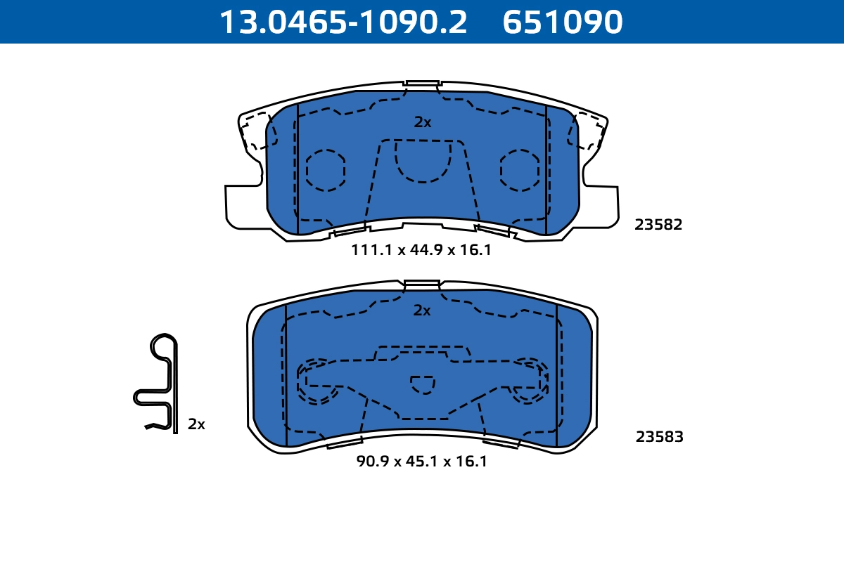 Kit de plaquettes de frein, frein à disque ATE-APAC 13.0465-1090.2