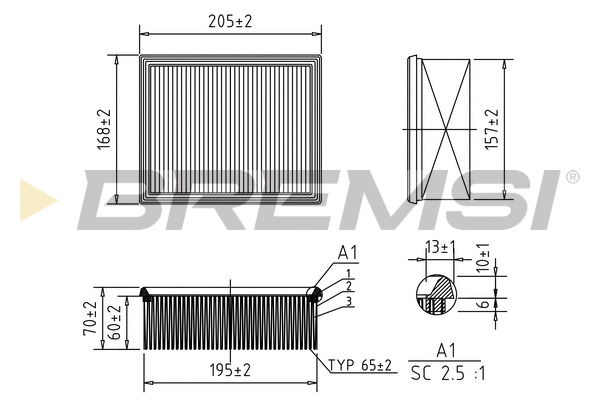 Filtre à air BREMSI FA1164