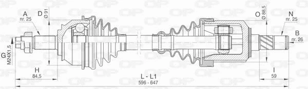 Arbre de transmission OPEN PARTS DRS6471.00